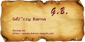 Géczy Barna névjegykártya