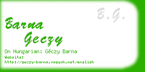 barna geczy business card